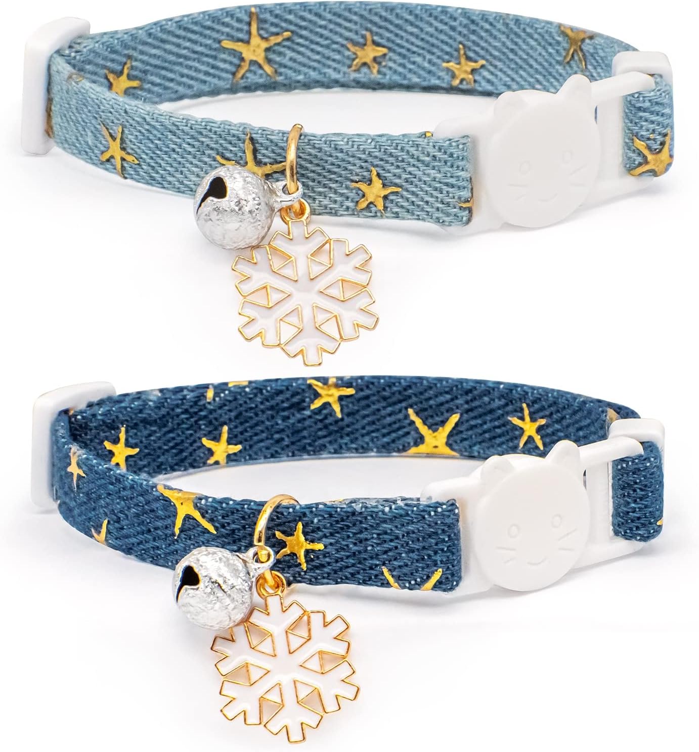Pendant Cute Kitten Cat Collar Suitable for Girls and Boys- Dark blue & Light blue