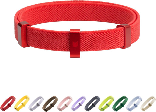 Safety Cat/Puppy Collar - Stretch Elastic Quick Release, Non Breakaway - Light Weight for Kitten_(Vivid Red)