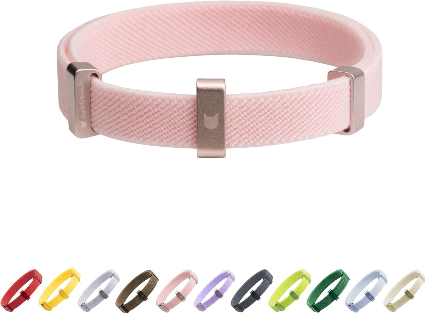 Safety Cat/Puppy Collar - Stretch Elastic Quick Release, Non Breakaway - Light Weight for Kitten_(Blush Pink)