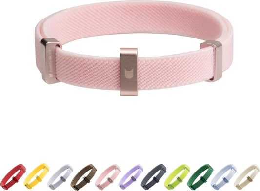 Safety Cat/Puppy Collar - Stretch Elastic Quick Release, Non Breakaway - Light Weight for Kitten_(Blush Pink)