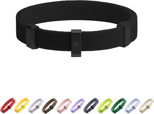 Safety Cat/Puppy Collar - Stretch Elastic Quick Release, Non Breakaway - Light Weight for Kitten_(Midnight Black)