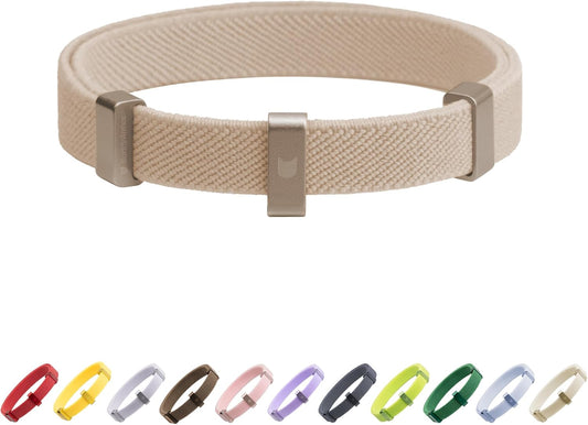Safety Cat/Puppy Collar - Stretch Elastic Quick Release, Non Breakaway - Light Weight for Kitten_(Linen)