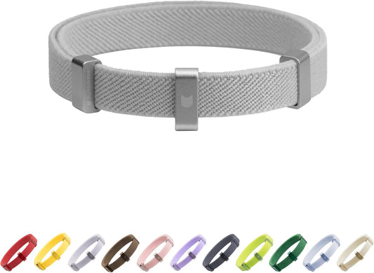 Safety Cat/Puppy Collar - Stretch Elastic Quick Release, Non Breakaway - Light Weight for Kitten_(Glacier Silver)