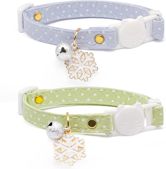 Pendant Cute Kitten Cat Collar Suitable for Girls and Boys- Green & Blue