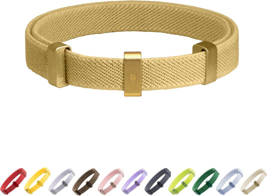 Safety Cat/Puppy Collar - Stretch Elastic Quick Release, Non Breakaway - Light Weight for Kitten_(Gold Champagne)