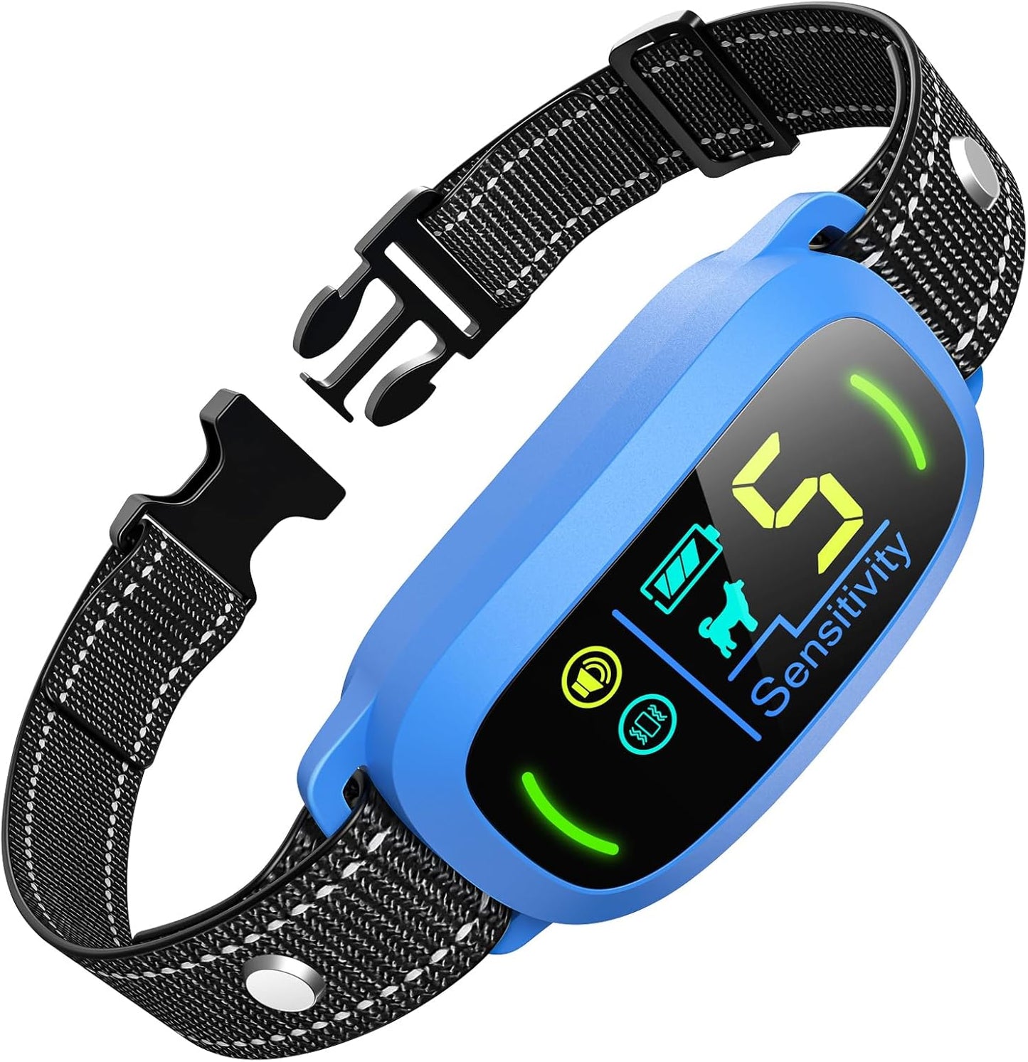 Dog Bark Collar for Large Medium Small Dogs, Rechargeable Smart Bark Collar(Blue)