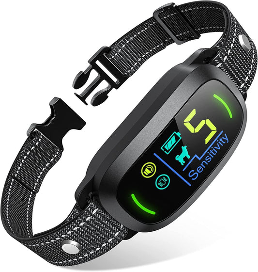 Dog Bark Collar for Large Medium Small Dogs, Rechargeable Smart Bark Collar(Black)