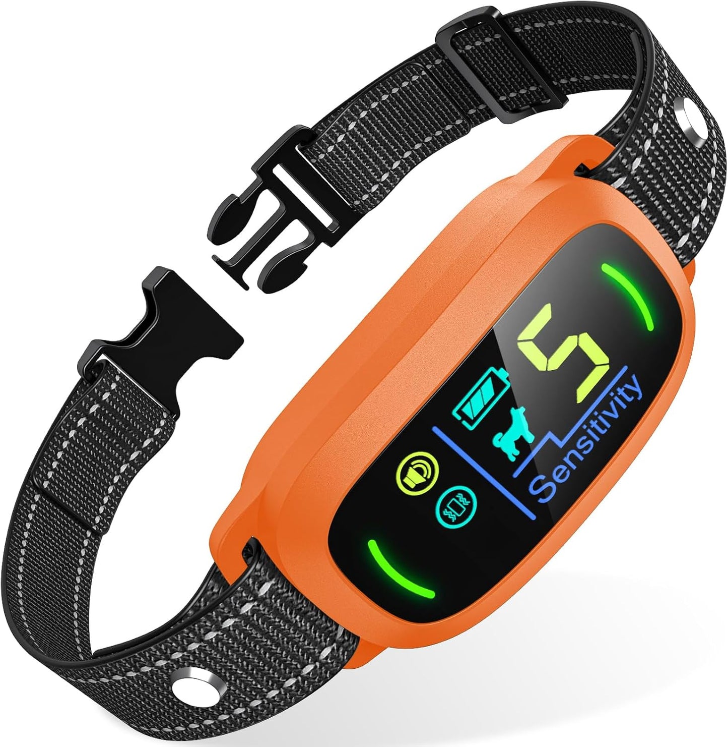Dog Bark Collar for Large Medium Small Dogs, Rechargeable Smart Bark Collar(Orange)